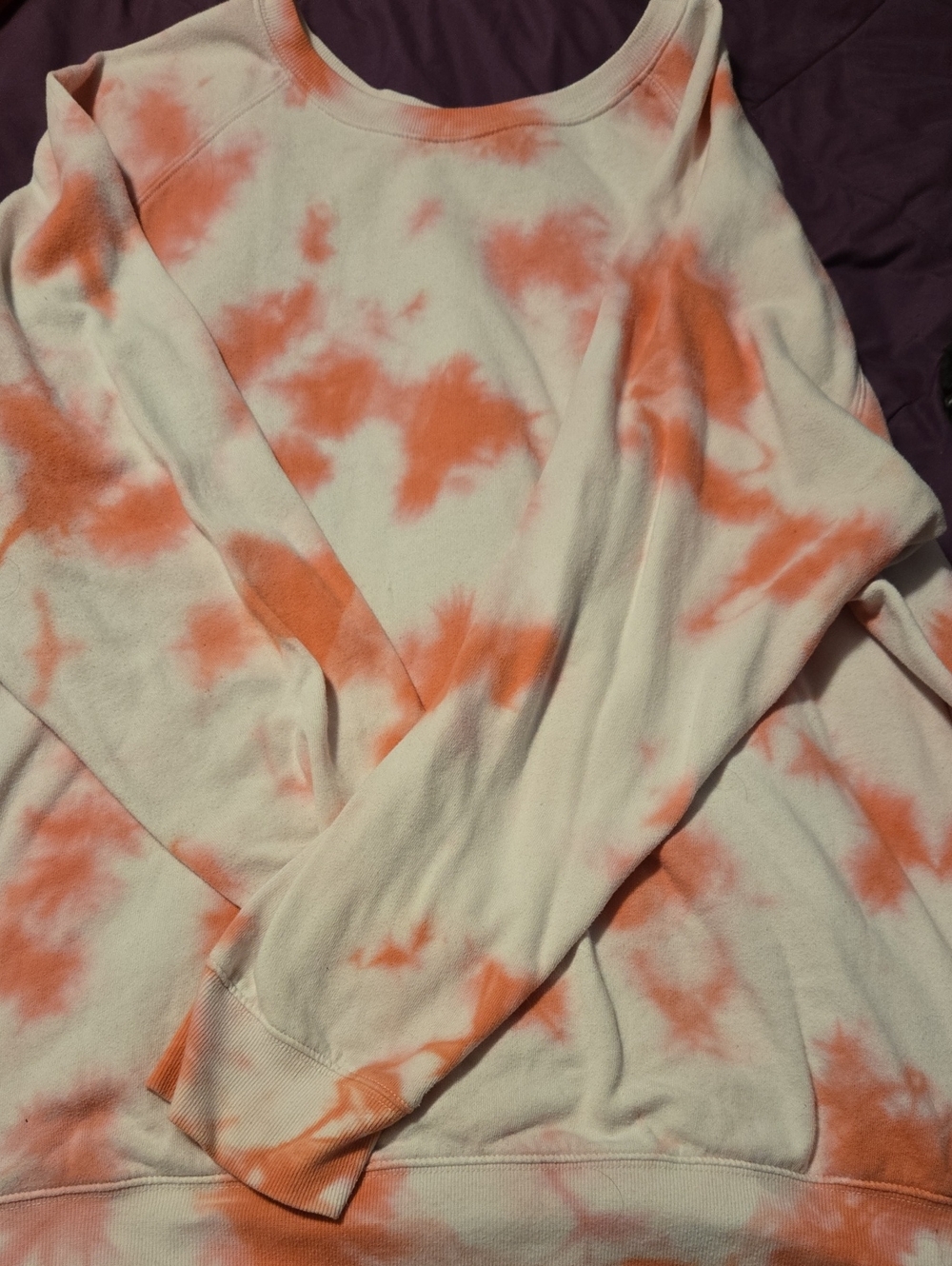 Tie-Dye Crewneck Sweater - Light Pink/White